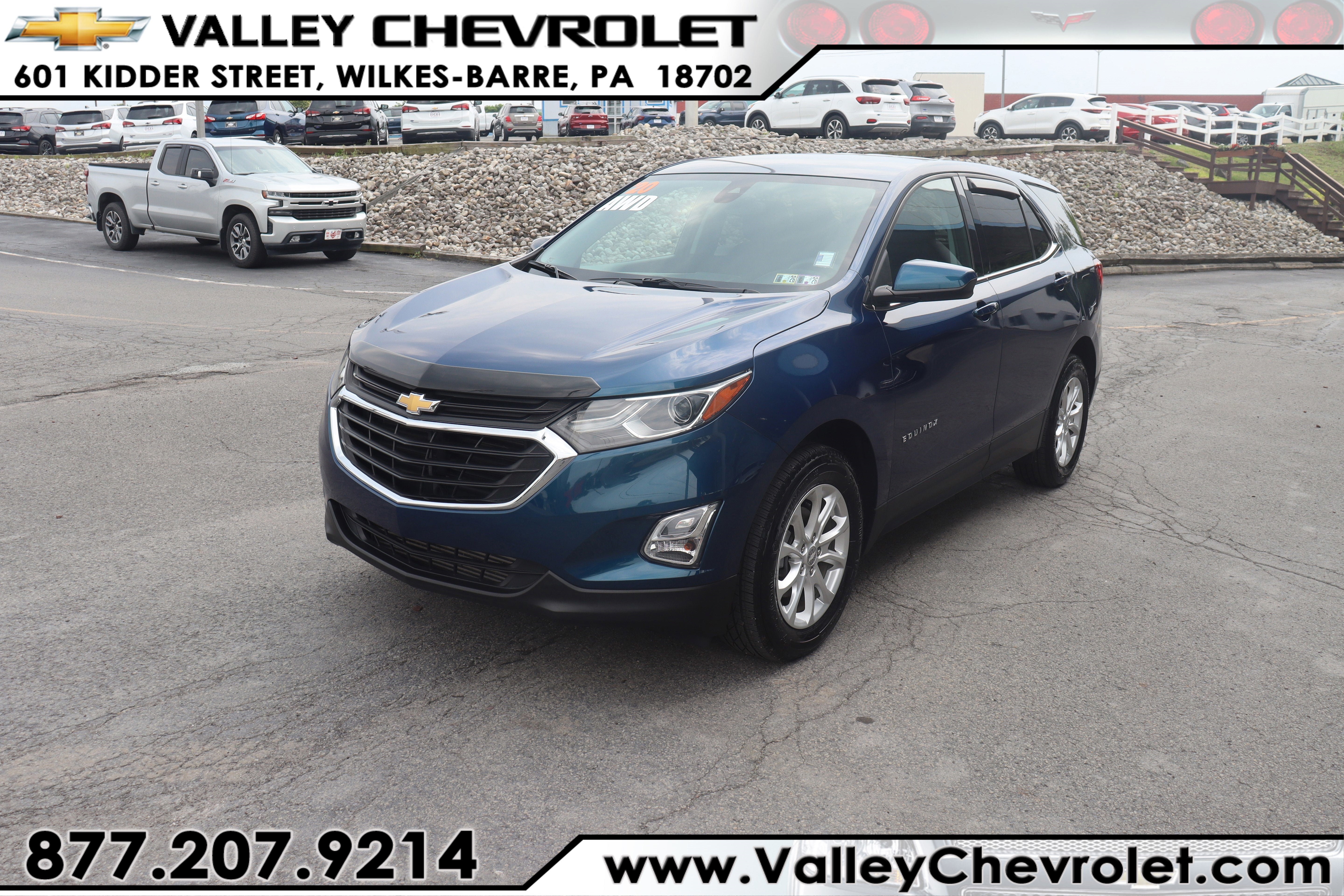 2020 Chevrolet Equinox LT in Pacific Blue Metallic — front three-quarter view