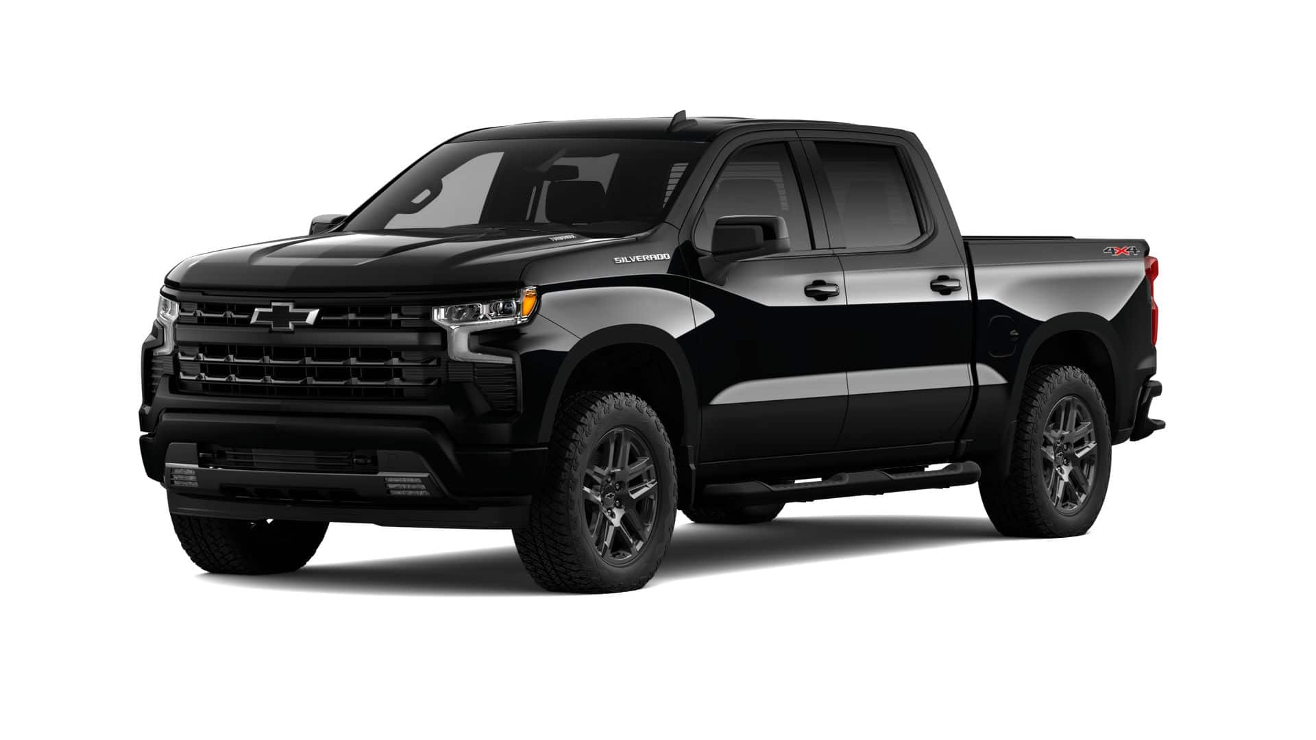 2026 Chevrolet Silverado 1500 RST in Black — front three-quarter view