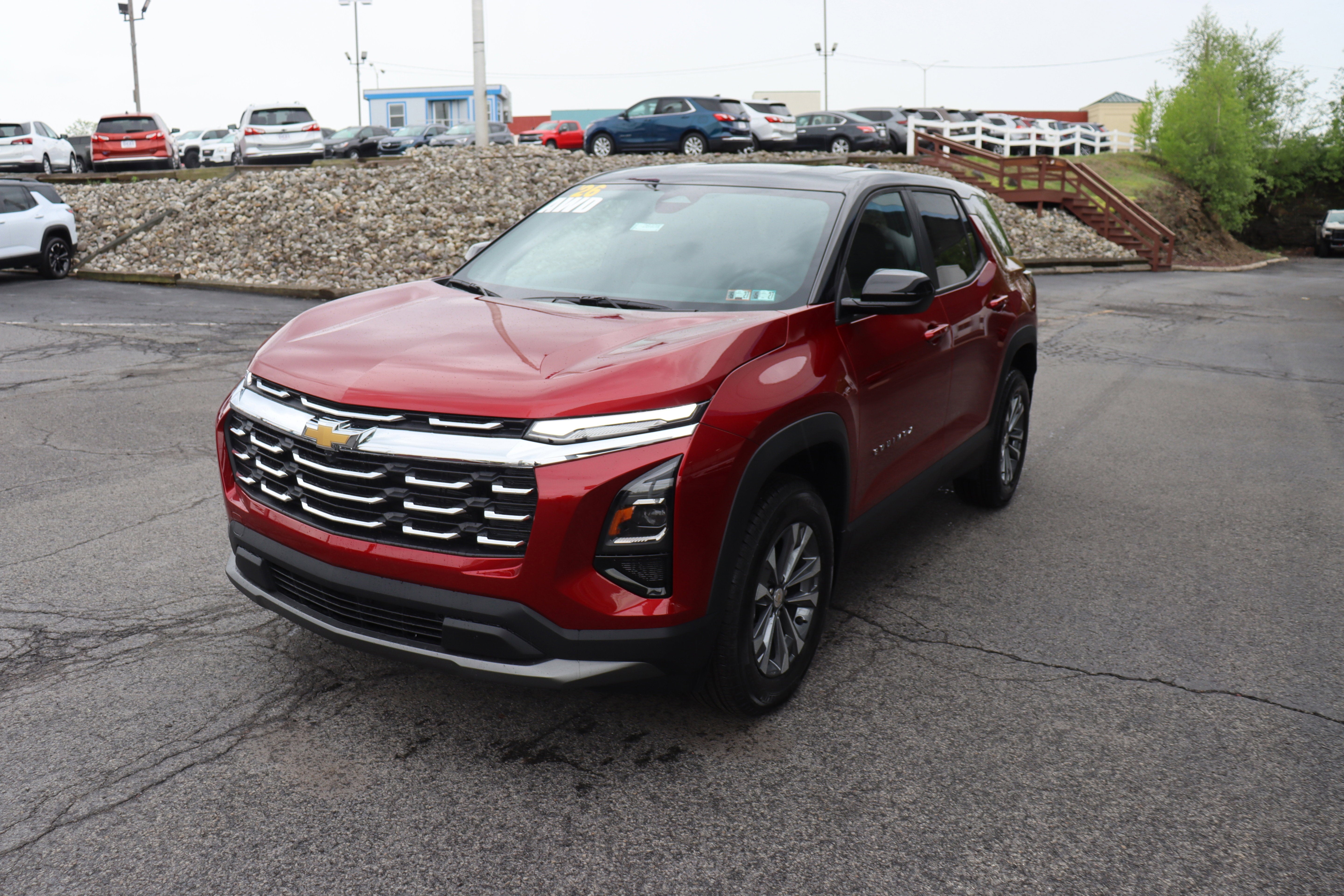 2026 Chevrolet Equinox LT in Radiant Red Tintcoat — front three-quarter view