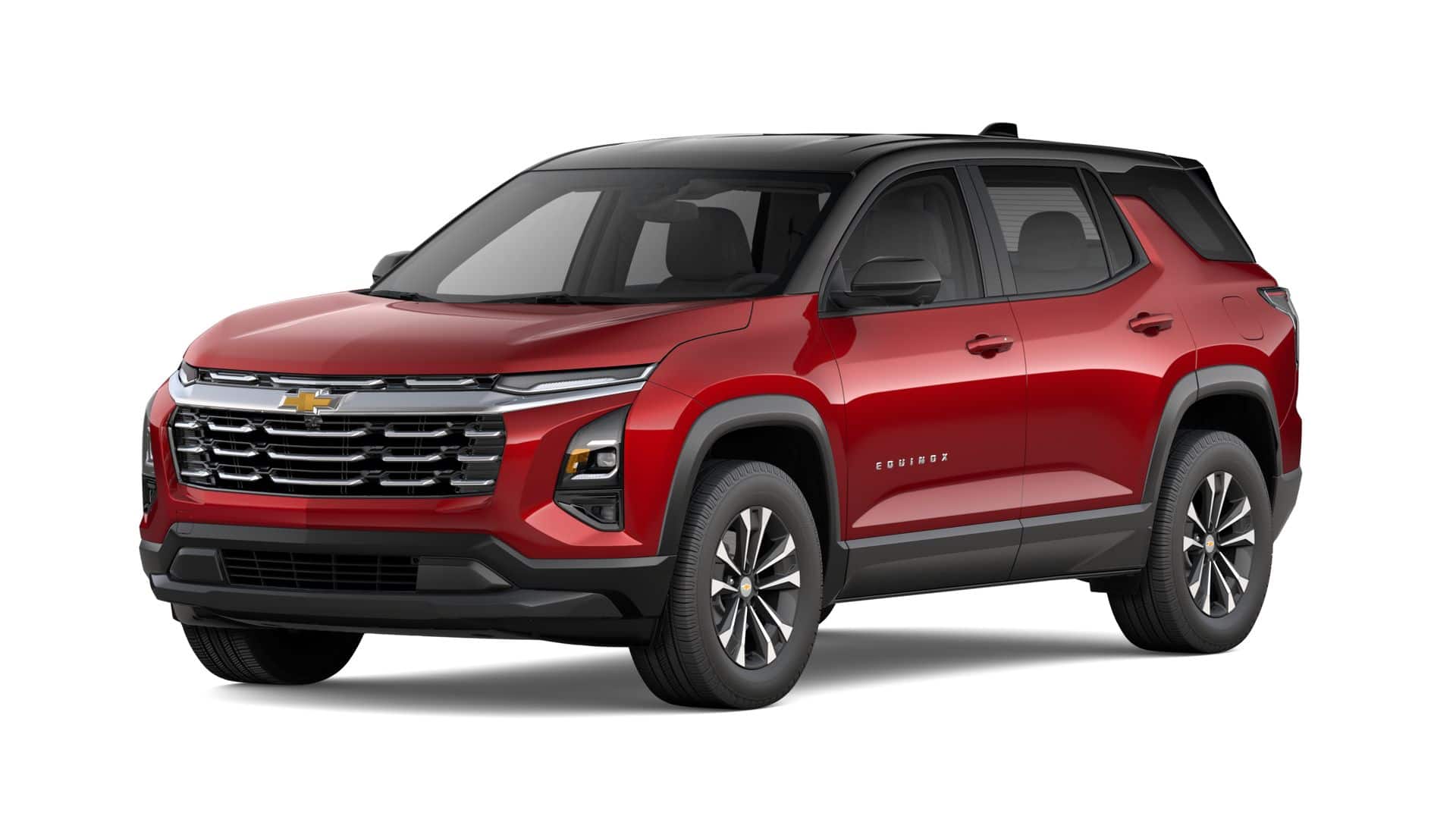 2027 Chevrolet Equinox LT in Radiant Red Tintcoat — front three-quarter view