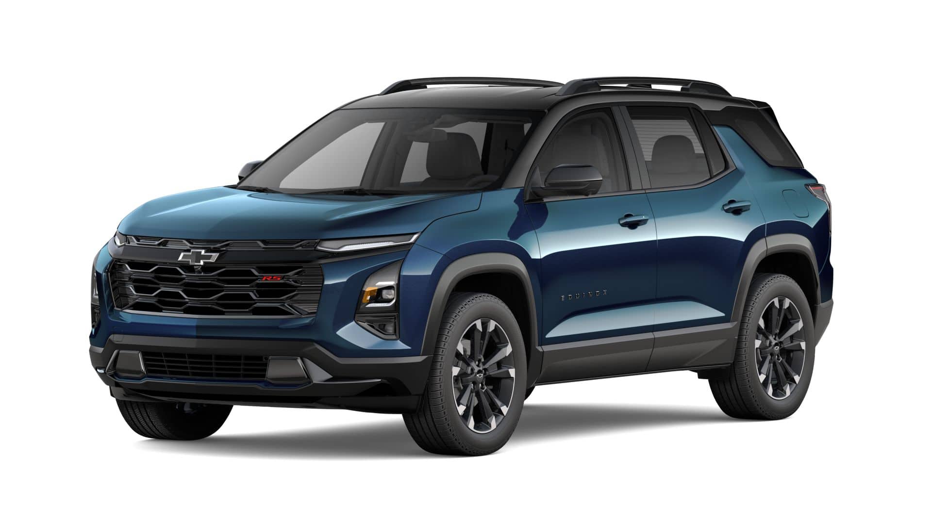 2027 Chevrolet Equinox RS in Lakeshore Blue Metallic — front three-quarter view