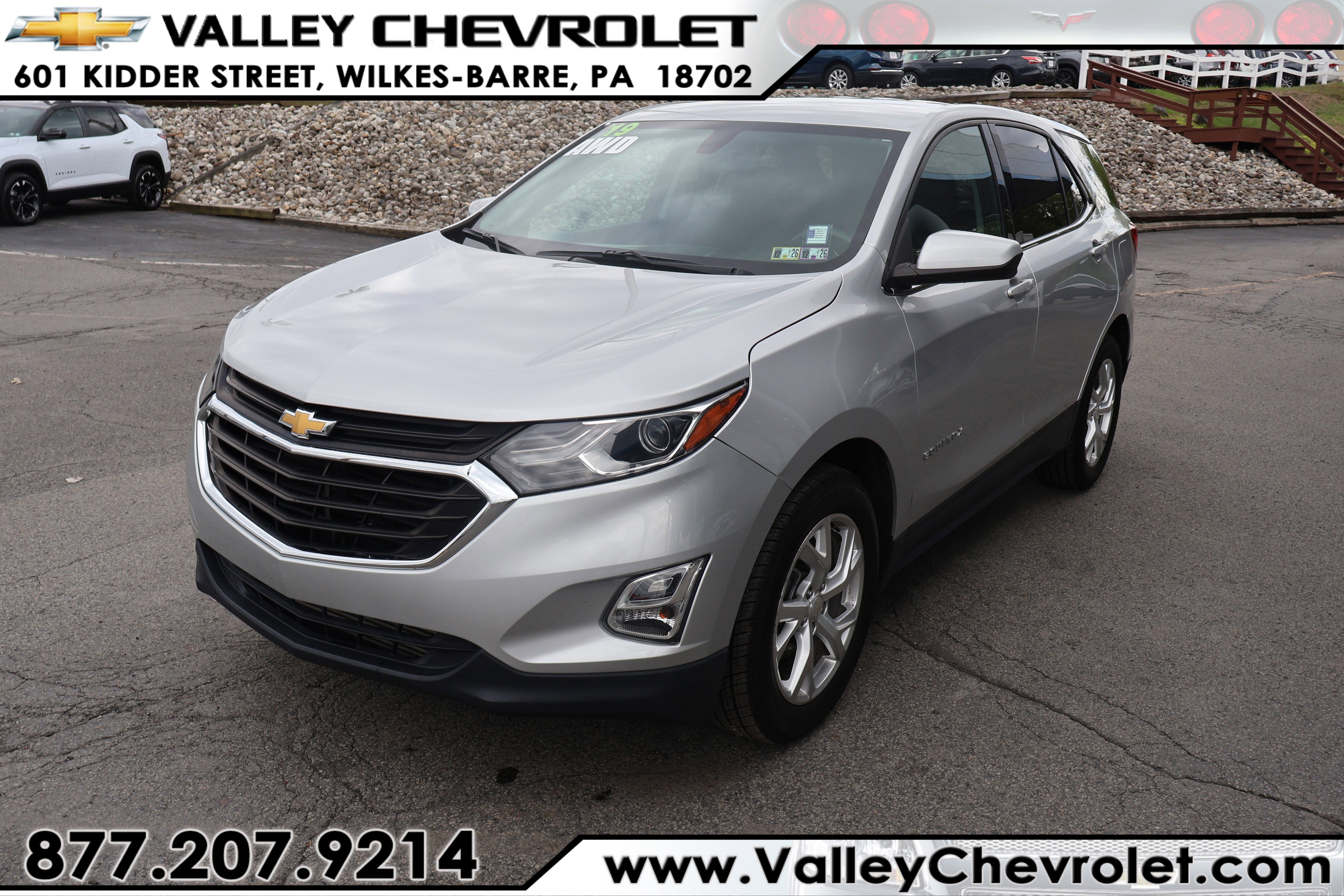 2019 Chevrolet Equinox LT in Silver Ice Metallic — front three-quarter view