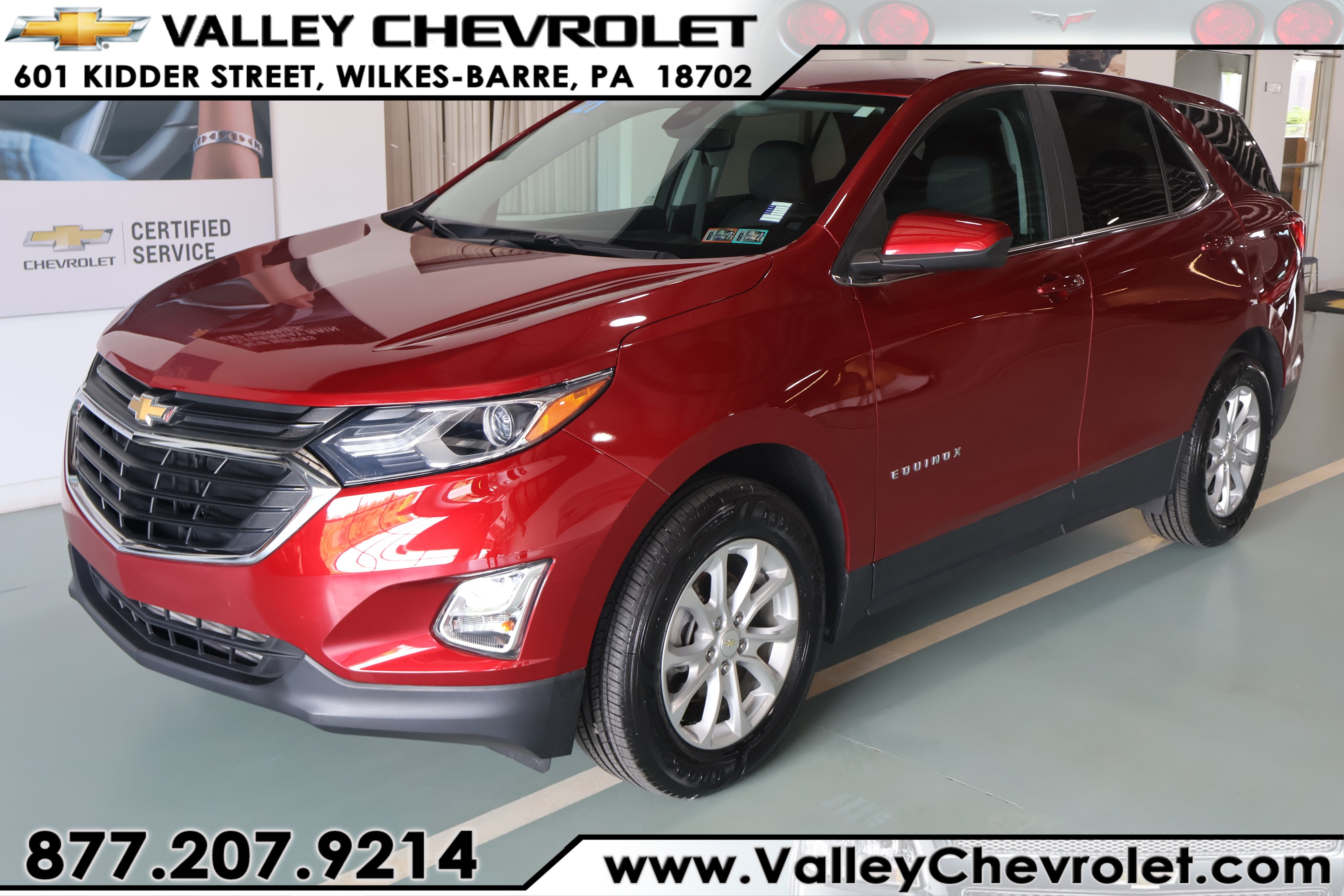 2021 Chevrolet Equinox LT in Cajun Red Tintcoat — front three-quarter view
